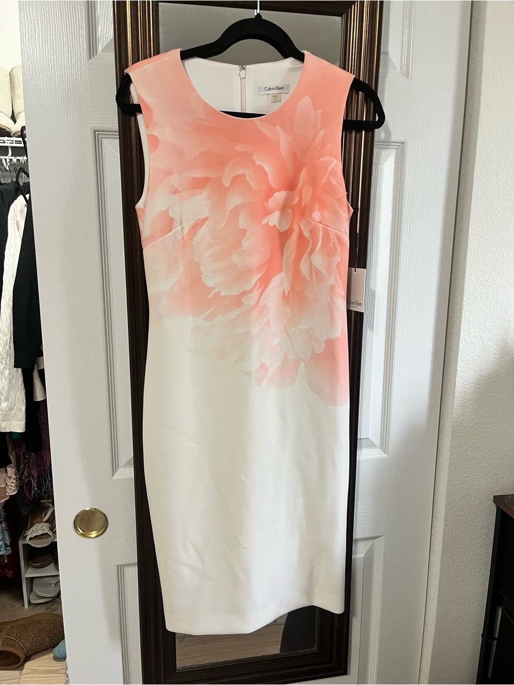 NWT BRAND NEW Calvin Klein white and pink Dress